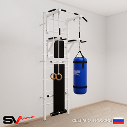Шведская стенка Sv Sport усиленная 6811 (Турник стандарт/Брусья/Скамья/Кольца/Цепь/Мешок 15кг)