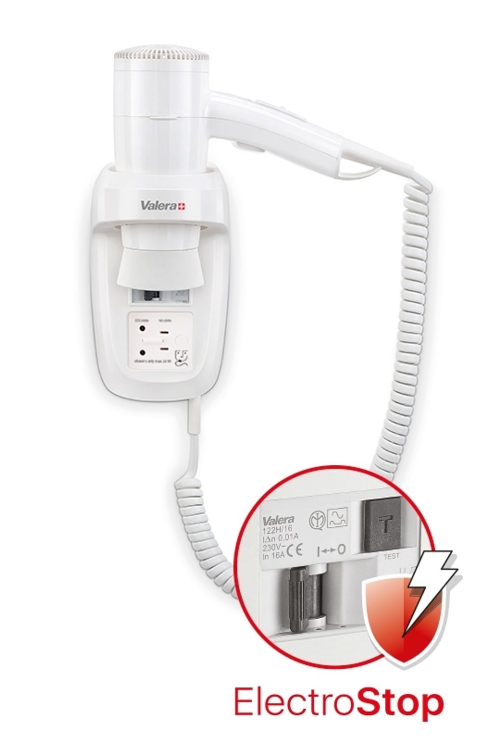 Настенный фен Valera Premium Protect 1200 Shaver White (533.03/044.06) - 2
