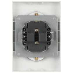 Розетка ЭРА Galaxy 15-2104-01 с заземлением двойная 2X2P+E Schuko 16А-250В IP20 белый | Эра Galaxy