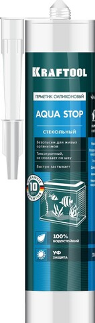KRAFTOOL KRAFTSeal GX107 ″AQUA STOP″, 300 мл, черный, стекольный силиконовый герметик (41256-4)