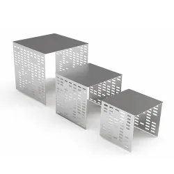 Подставка фуршетная стойка 25,5*25,5 см h25,5 см П квадрат перфорация нерж. P.L. Hotelware