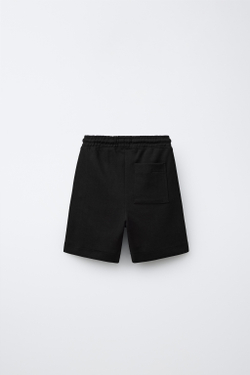ZARA КОМФОРТНЫЕ ШОРТЫ ИЗ МЯГКОЙ ТКАНИ, ЧЕРНЫЙ