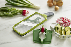 Терка с держателем для продуктов mandoline, зеленая