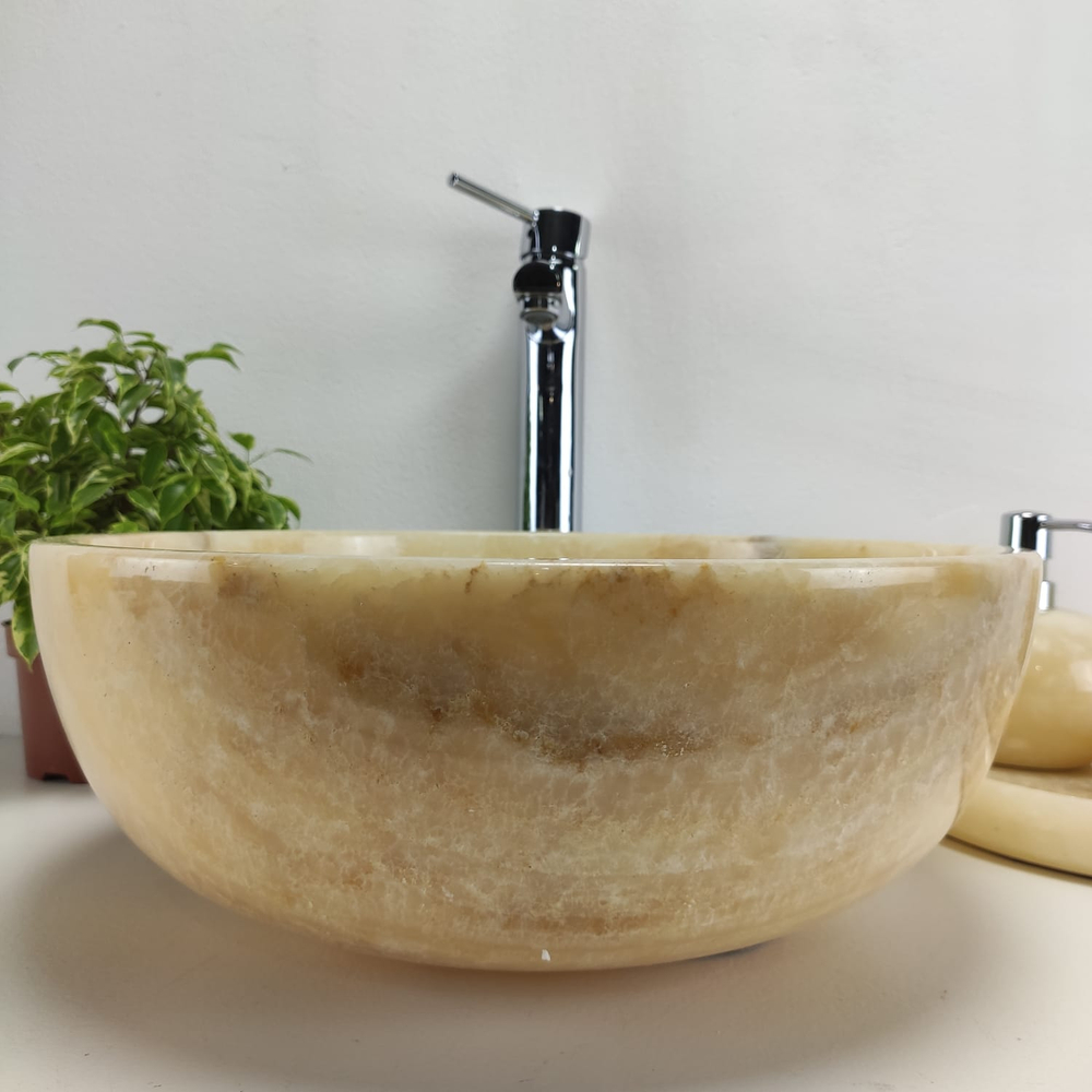 Раковина из оникса Bowl Yellow BO-61101 40x40x15 из натурального камня