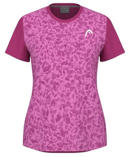 Женская теннисная футболка Head Tie-Break II — print vision white/vivid pink