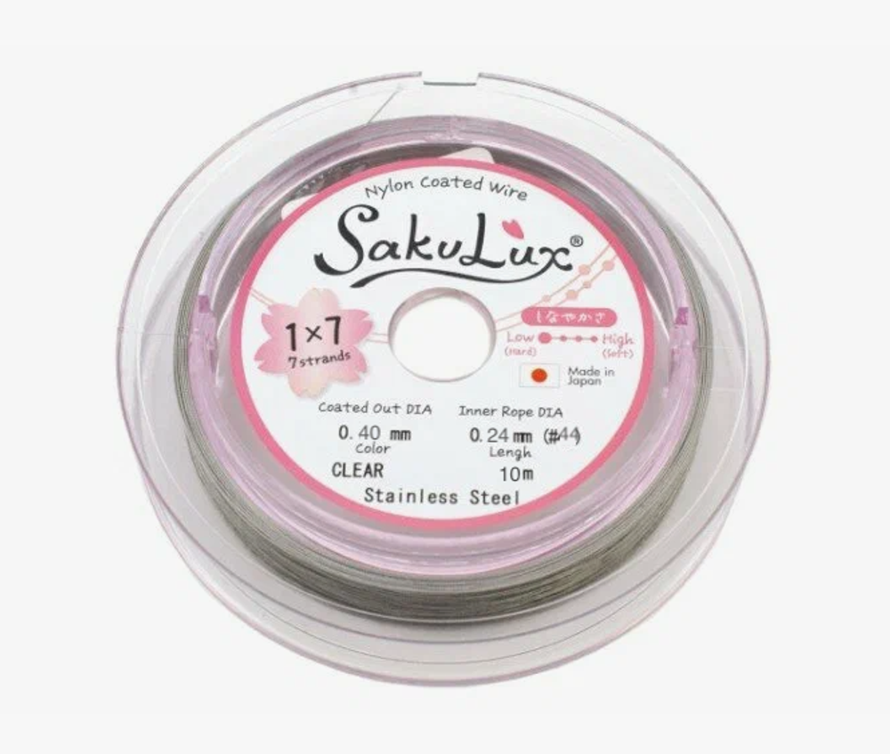 Тросик ювелирный 0,40мм, "SakuLux" (СакуЛюкс), цвет сталь