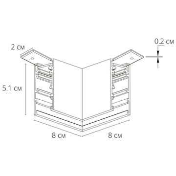 Коннектор угловой для магнитного шинопровода A590606 чёрный Expert-Accessories Arte Lamp