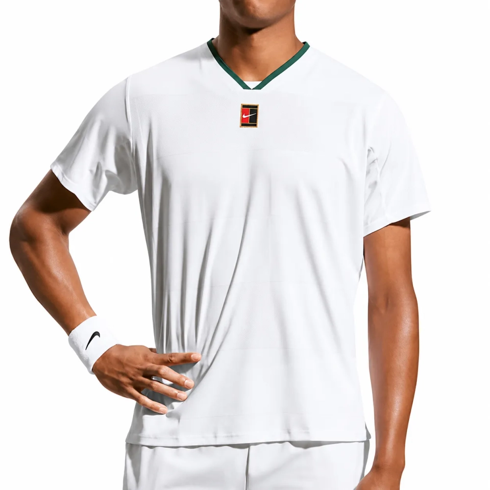 Теннисная футболка Nike Court Dri-Fit Advantage Slam - white/george green