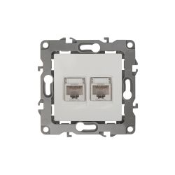 Розетка ЭРА Серия 12 12-3108-02 информационная двойная 2XRJ45 IP20 слоновая кость | Эра 12