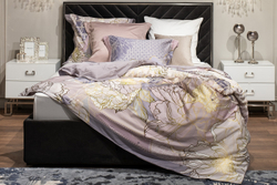 Пододеяльник 215x150 Garda Decor Пионы серый
