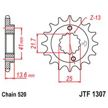 JT JTF1307.15 звезда передняя (ведущая), 15 зубьев