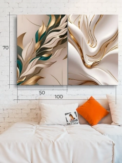 Картина Золотое дыхание природы, модульная 50x70см 2шт.