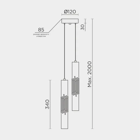 Подвесной светильник ML.88987.2 GD Modelux