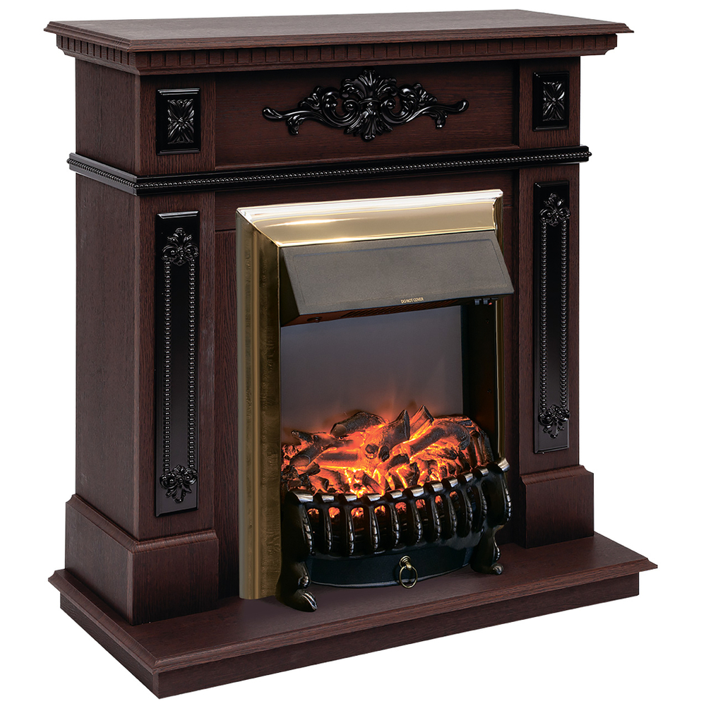 Каминокомплект Real Flame Lilian DN с очагом Fobos Lux Brass