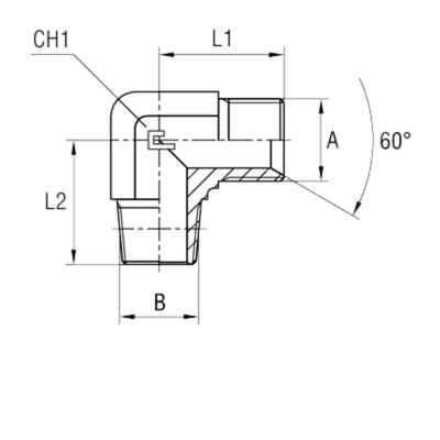Штуцер FC90 BSP 3/8 - NPT 3/8