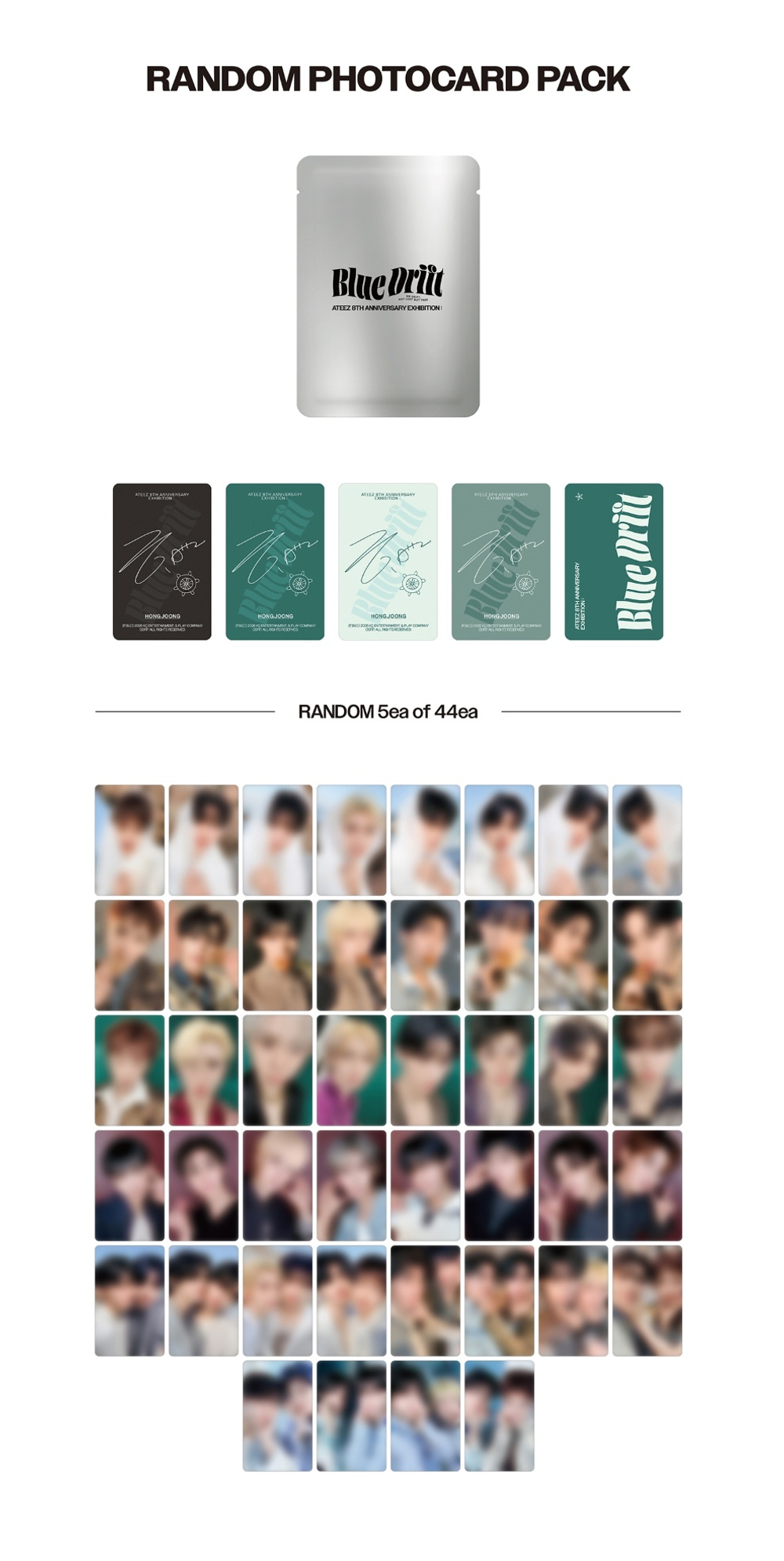 Фотокарты ATEEZ 8TH ANNIVERSARY RANDOM PHOTOCARD PACK