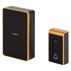 Звонок дверной Intro MP103B беспроводной LED подсветка IP44 150 м чёрный 38 мелодий | Электрозвонки беспроводные