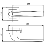 Ручка раздельная K.QR52.SATURN (SATURN QR) SN/CP-3 матовый никель/хром