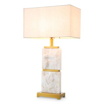 Eichholtz Table Lamp Newton L, Antique Brass Finish / White Marble