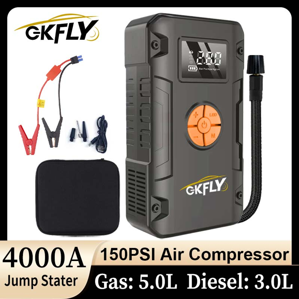 Устройство пусковое портативное бустер 59,2wh 4000A  в чехле GKFLY (GG-JS-963)