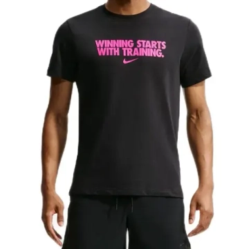 Мужская теннисная футболка Nike Dri-Fit Winning - black/hyper pink