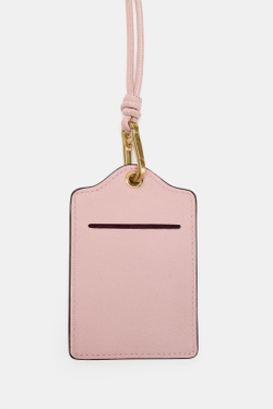 ZARA КОЖАНЫЙ КАРТХОЛДЕР, РОЗОВЫЙ