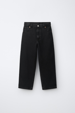 ZARA ДЖИНСЫ BAGGY RELAXED, ЧЕРНЫЙ