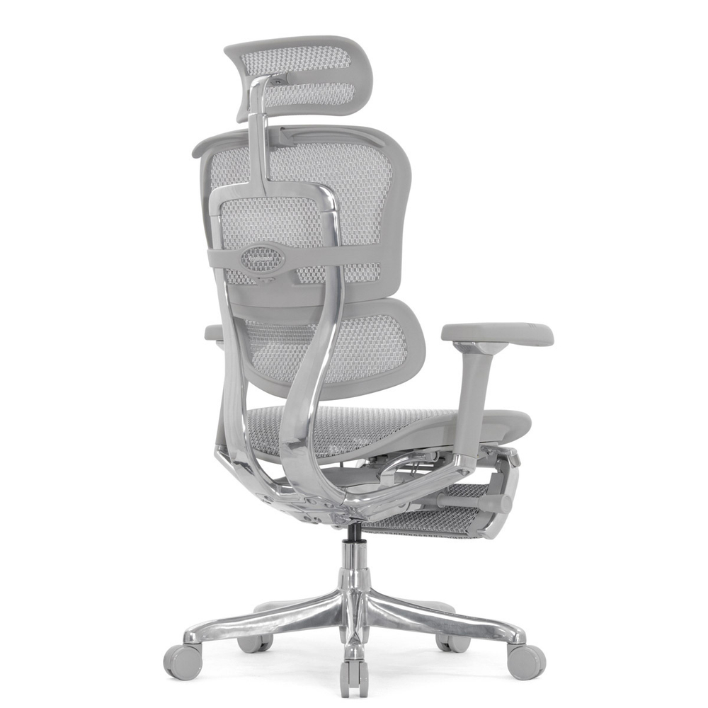 Кресло FALTO Ergohuman Luxury 2 с подножкой ( серый каркас /сетка светлаяT-168-B2 Natural)