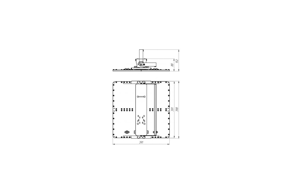 Светильник LED Diora Quadro 200/26000 K14 26000лм 200Вт 4000K IP65 лира