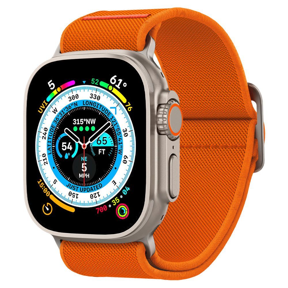 Ремешок Spigen FIT LITE ULTRA APPLE WATCH 4 / 5 / 6 / 7 / 8 / SE / ULTRA (42 / 44 / 45 / 49 MM) ORANGE (оцинкованная пряжка; материал из высококачественного нейлона; ультралегкий ремешок)