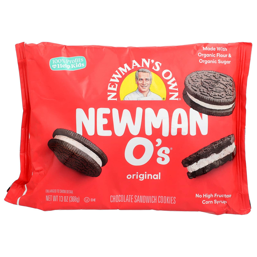 Newman's Own Organics, Newman O's®, шоколадное печенье-сандвич, 368 г (13 унций)