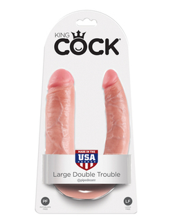 King Cock U-Shaped Large Double Trouble - Двойной фаллоимитатор