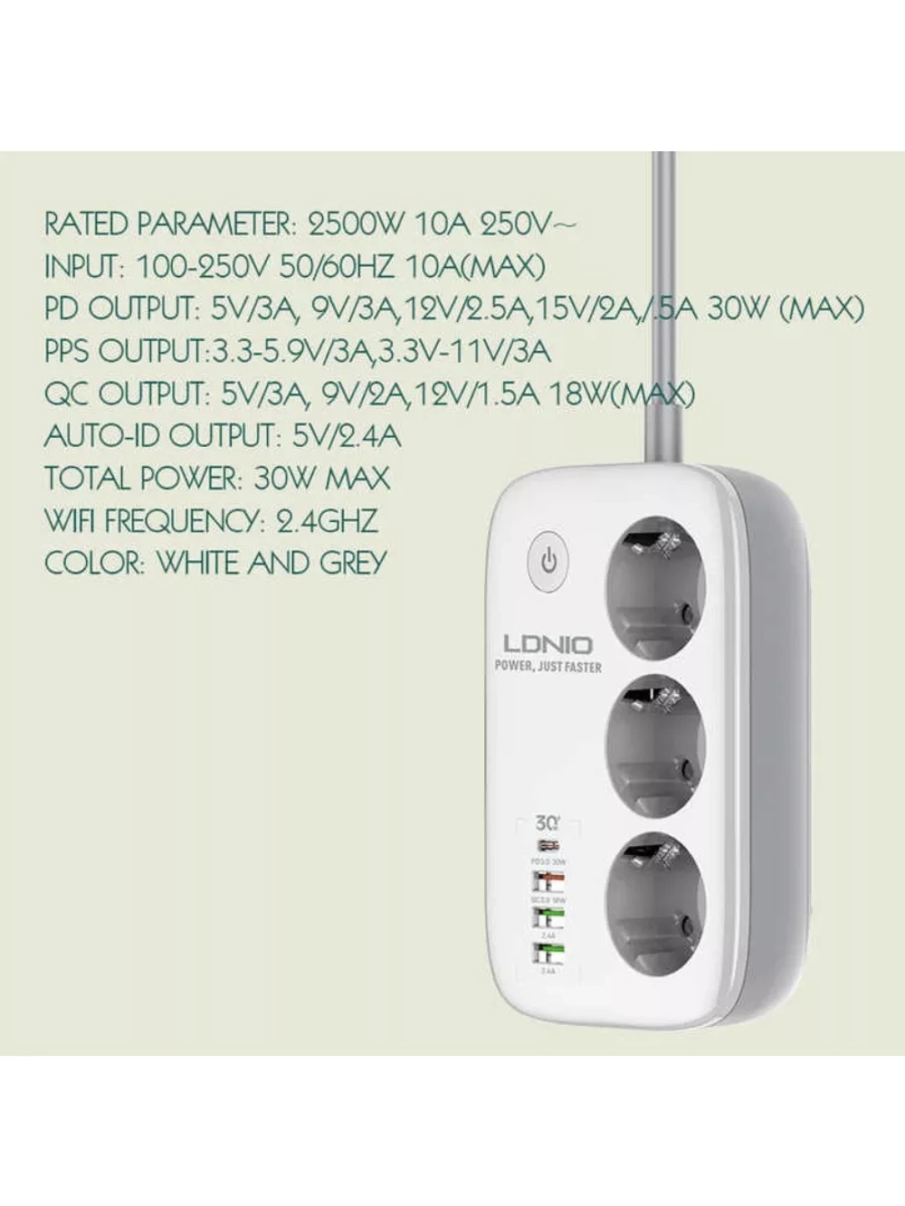 Умный сетевой удлинитель SEW3452 с Wi-Fi