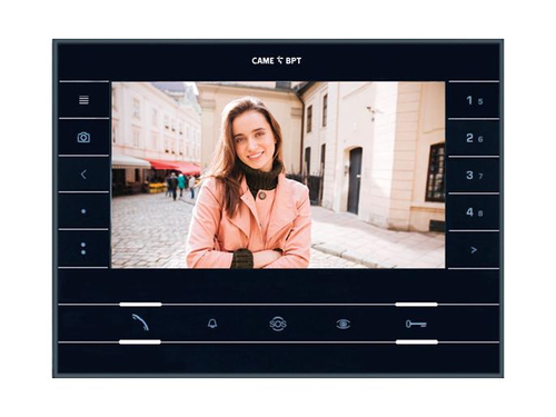 FUTURA X2 BK - Абонентское устройство hands-free с цв. 7’’ дисплеем, сенс. клавишами, подключение к 4-проводным панелям, цвет чёрный лак