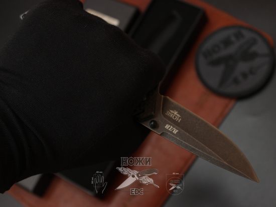 Складной нож Городской тактический НОКС "ВДВ" 322-509405 c клинком из стали D2, рукоять G10 / карбон