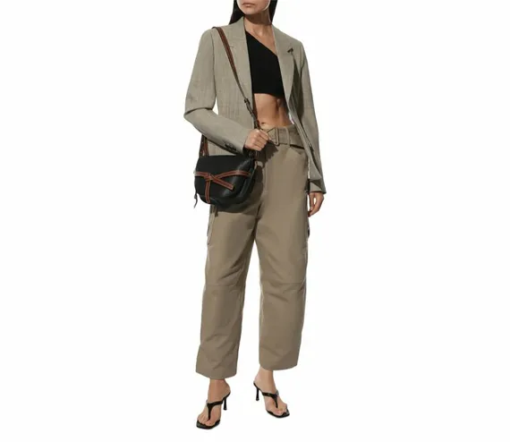 Кожаная сумка Loewe Gate черный