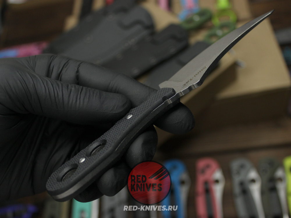 Нож Cold Steel Mini-TAC Bowie Black - черная рукоять, ножны, цепочка
