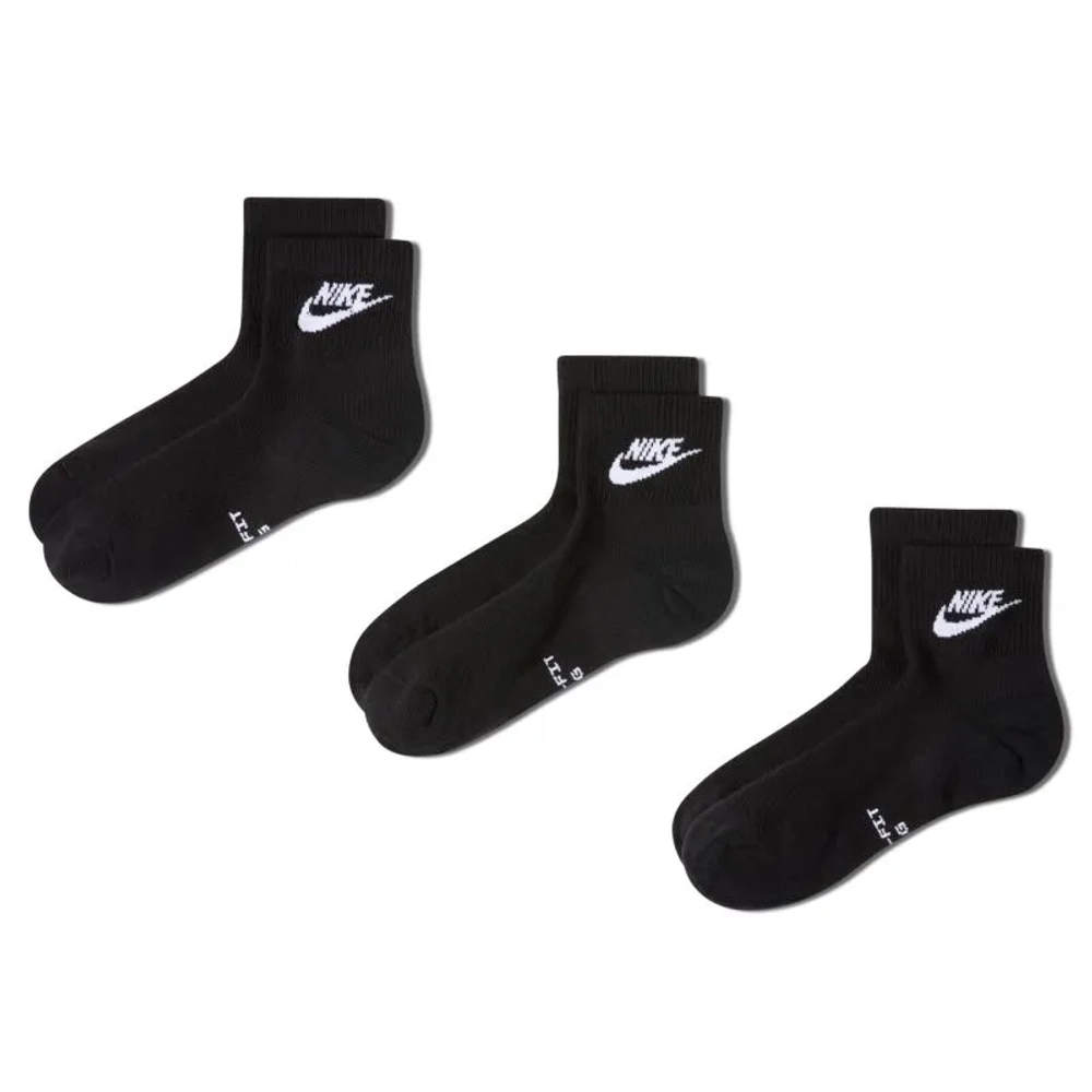 Теннисные носки Nike Everyday Elevated Ankle 3P - black