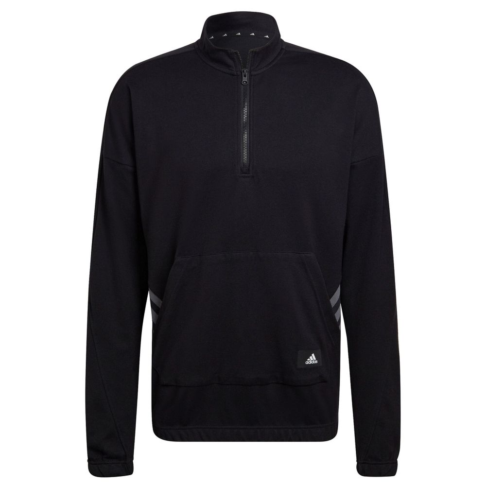 Мужское теннисное поло adidas Travel 1/4 Zip Long Sleeve Men - Black