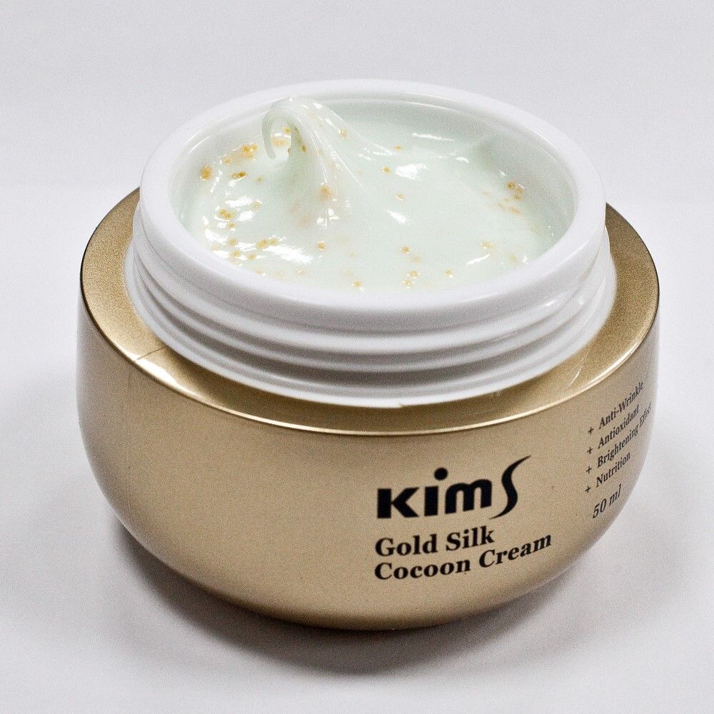 Kims Gold Silk Cocoon Cream Крем антивозрастной для лица с протеинами кокона шелкопряда, 50мл