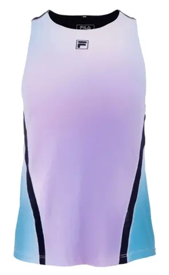Женский топ теннисный Fila Savannah - aqua blue graphic