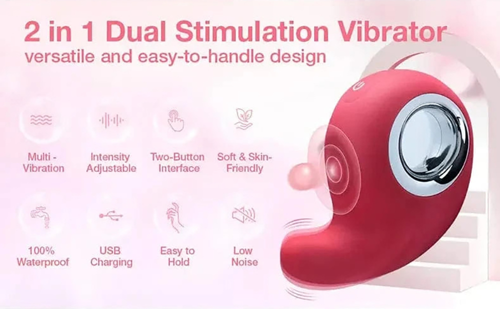 Клиторальный массажер с функцией постукивания Secwell Le Mignon Verdoyant Double Stimulation Vibrator SW2047