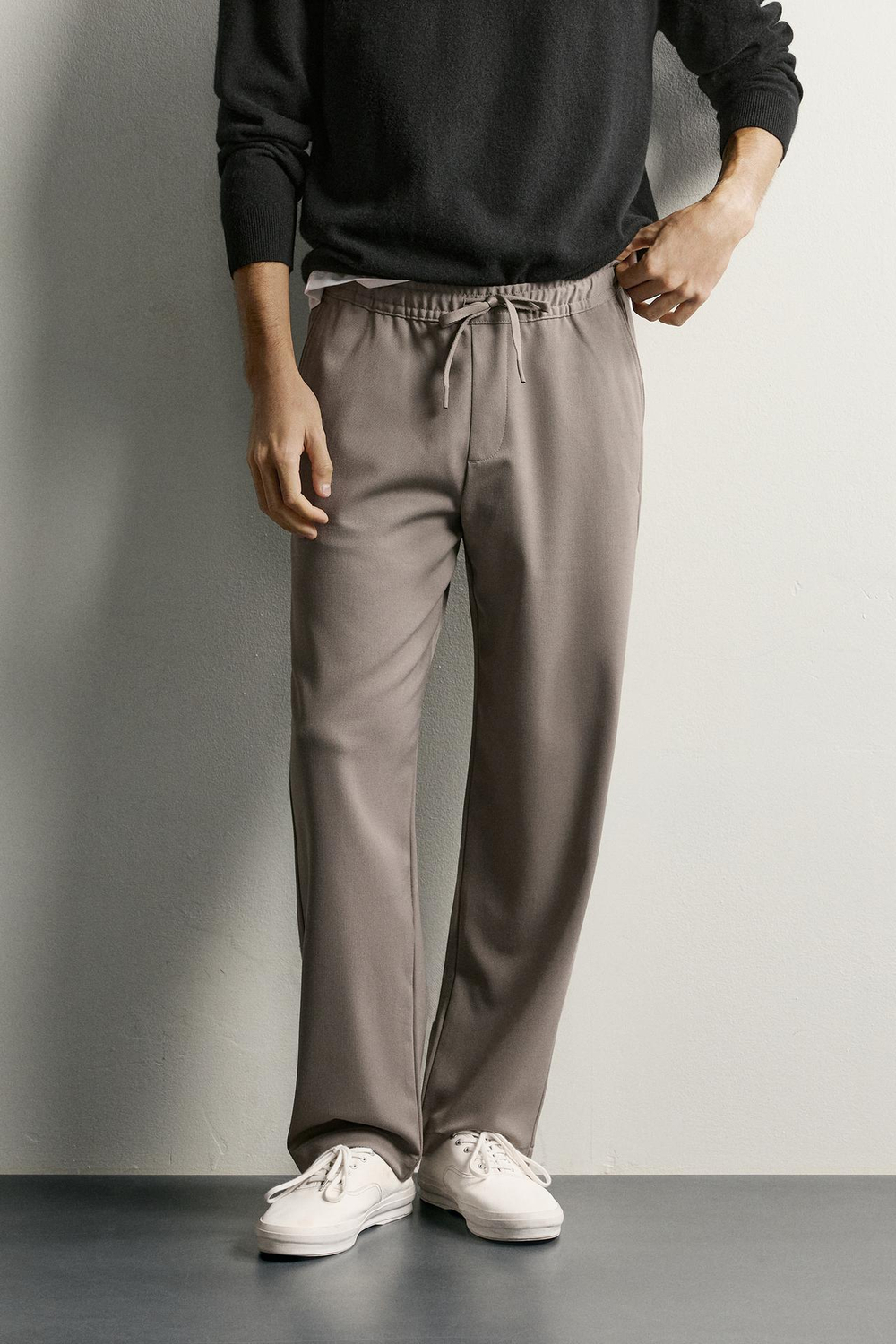 ZARA БРЮКИ COMFORT REGULAR FIT, СЕРО-КОРИЧНЕВЫЙ