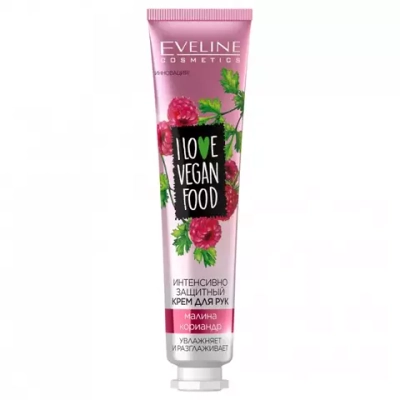EVELINE I LOVE VEGAN FOOD Интенсивно защитный крем д/рук Малина и коринадр 50мл *30*