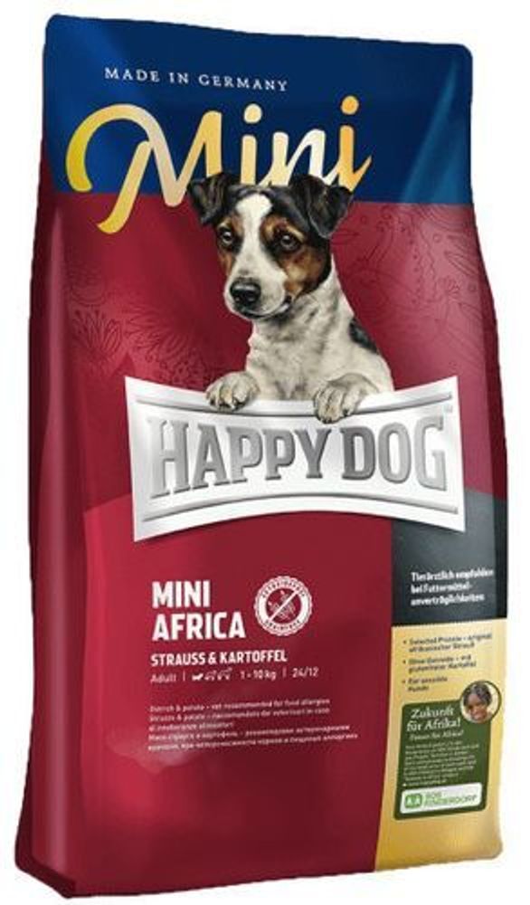Сухой корм Happy Dog Mini Africa для взрослых собак малых пород беззерновой с мясом страуса 4 кг Сухой корм Happy Dog Mini Africa для взрослых собак малых пород беззерновой с мясом страуса 4 кг