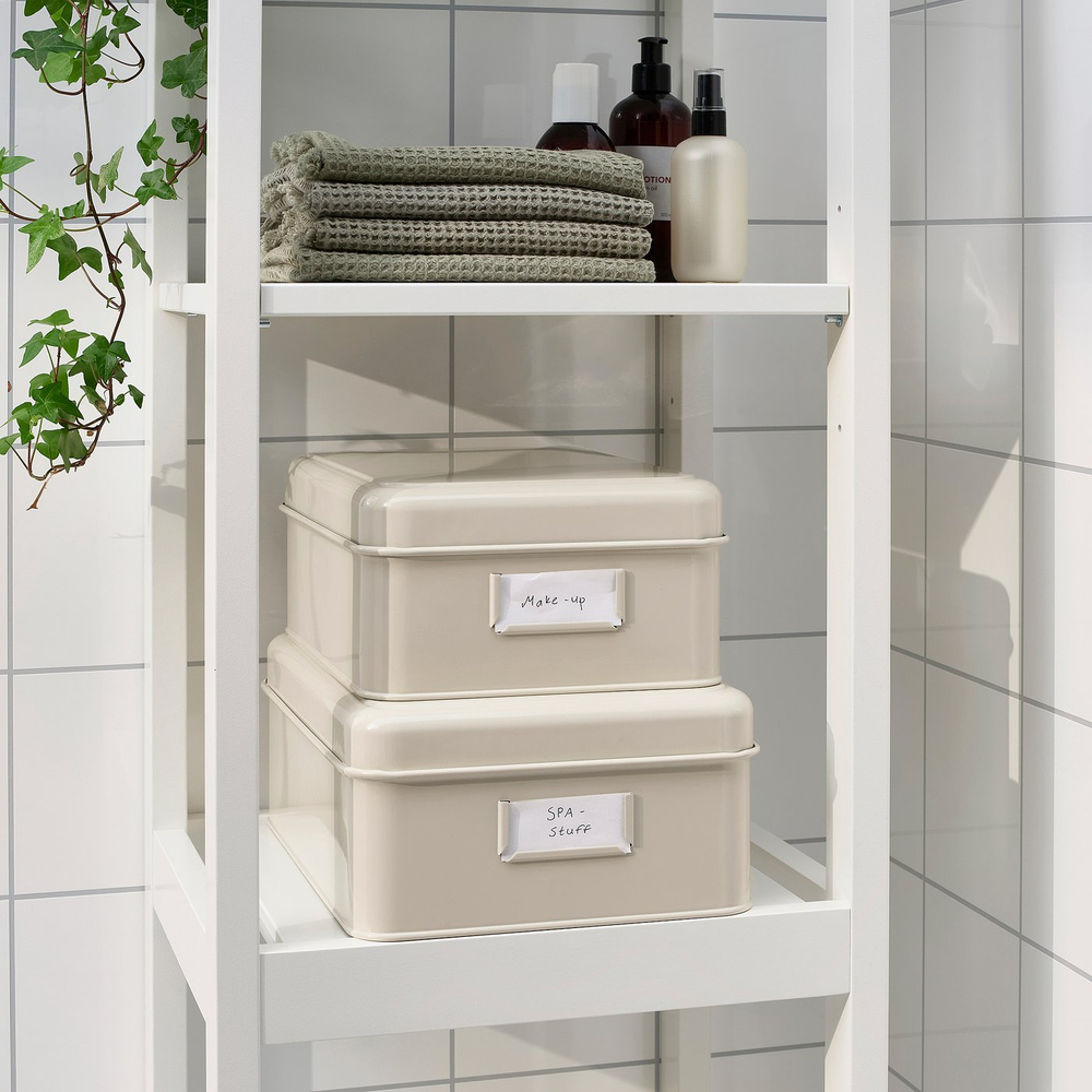 IKEA PLOGFÅRA  (ИКЕА ПЛОГФОРА)  -  Коробка с крышкой, набор 2 шт. - светло-бежевый
