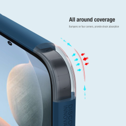 Усиленный противоударный чехол синего цвета от Nillkin для Xiaomi Poco F6 Pro, серия Super Frosted Shield Pro