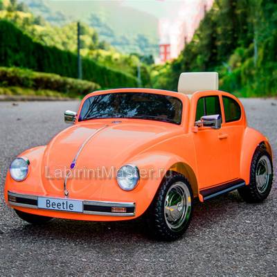 Детский электромобиль "Volkswagen Beetle " JE1818 6V, оранжевый