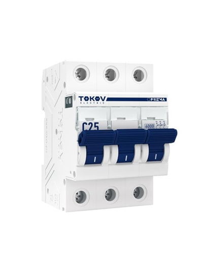 Выключатель автоматический модульный 3п C 25А 6кА PRIZMA TOKOV ELECTRIC TKE-PZ60-MCBI-3-25-C