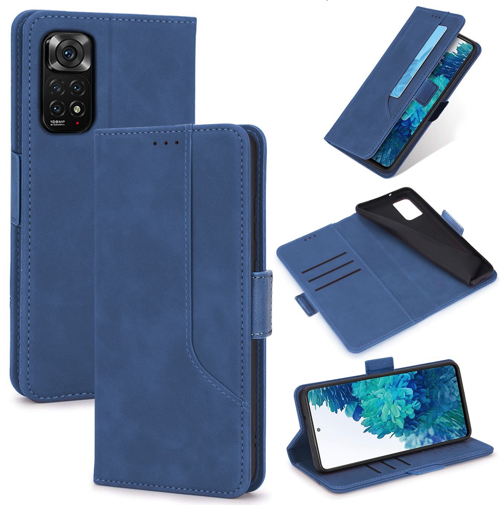 Стильный чехол-книжка из кожи для XIAOMI REDMI NOTE 11 / 11S с отделом для наличных, 3 слотами для карт и подставкой